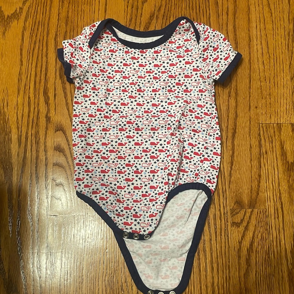 Vineyard Vines July 4th baby onesie